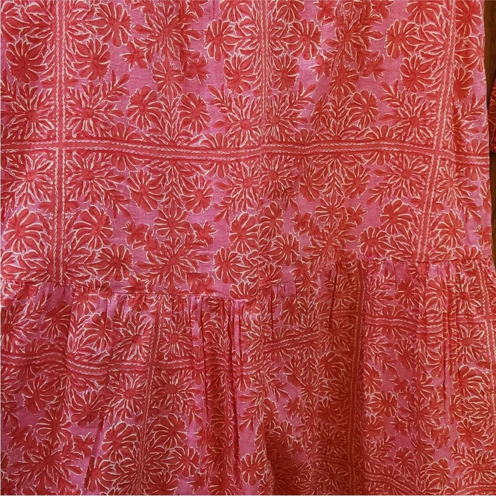 Vineyard Vines Pink Floral Print Long Sleeve Dress - Picture 4 of 5